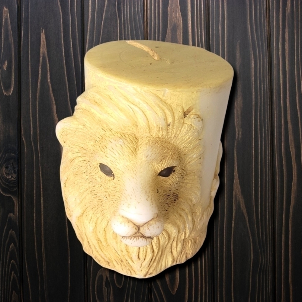 Vintage Set Of 3 Wax Pillar Candles 3D Scenes of Serengeti Wild Life